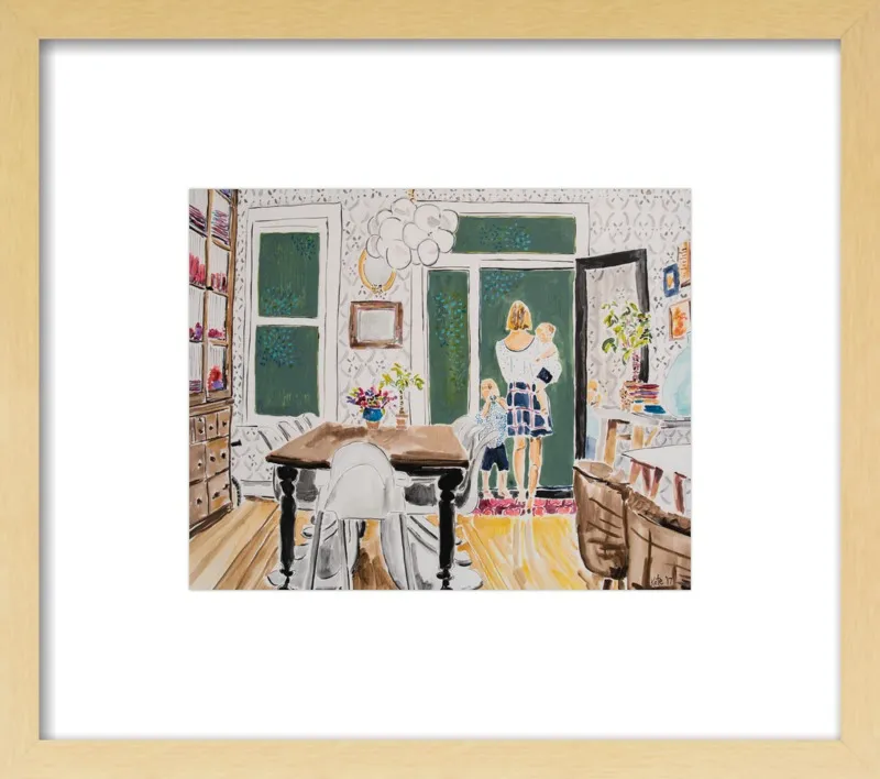 Dining Room with Wallpaper by Kate Lewis for Artfully Walls
