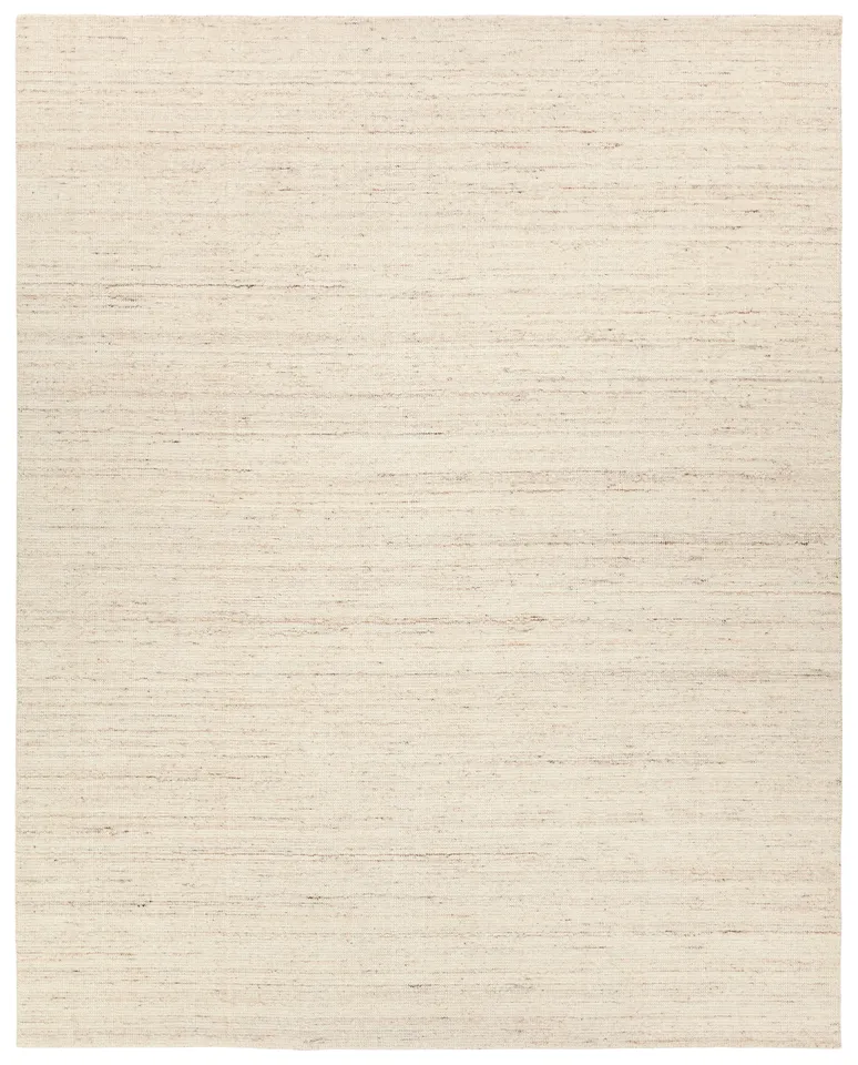 Hued SLO02 Handmade Solid Cream and Beige Area Rug (18" Swatch)