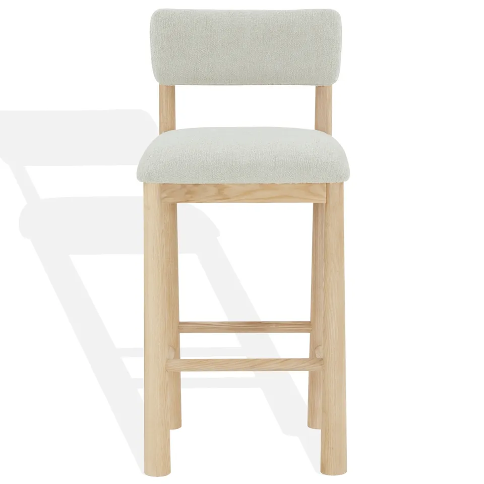 Wrenley Boucle Barstool - Taupe/Natural