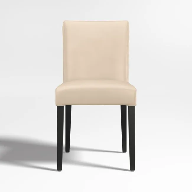 Lowe Tan Leather Dining Chair with Ebony Wood Legs