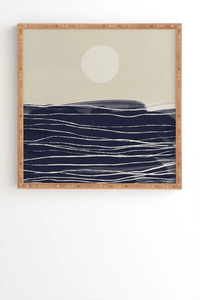 Abstract Seascape 2 by Alisa Galitsyna - Framed Wall Art Bamboo 30" x 30"