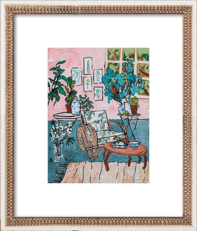 Cane Chair in Tropical Interior by Lara Lee Meintjes for Artfully Walls