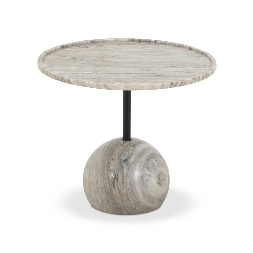 Viola End Table- 22" - Antique White Marble