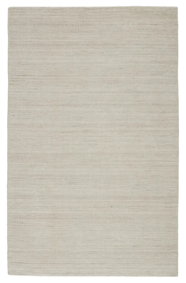 Danan BRV03 Handmade Outdoor Solid Ivory and Light Gray Area Rug (2'x3')