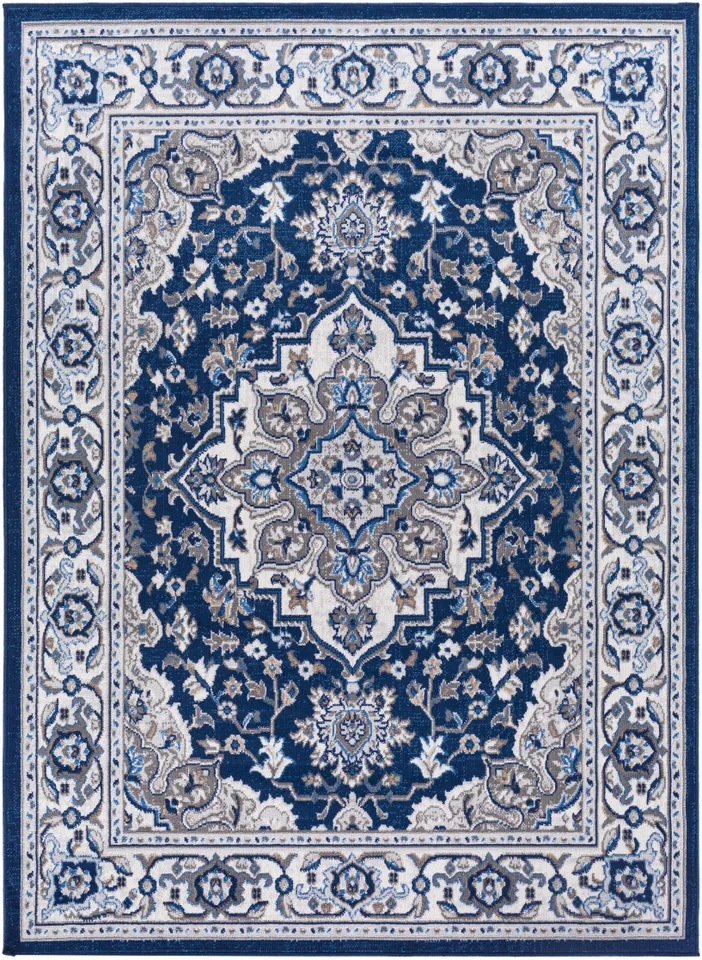 Cesar Blue Indoor 6'7" x 9' Machine Woven Rug