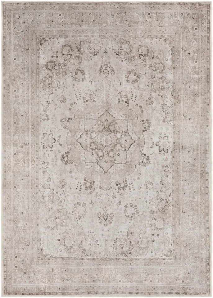 Amelie Beige Indoor 6'7" x 9' Machine Woven Rug