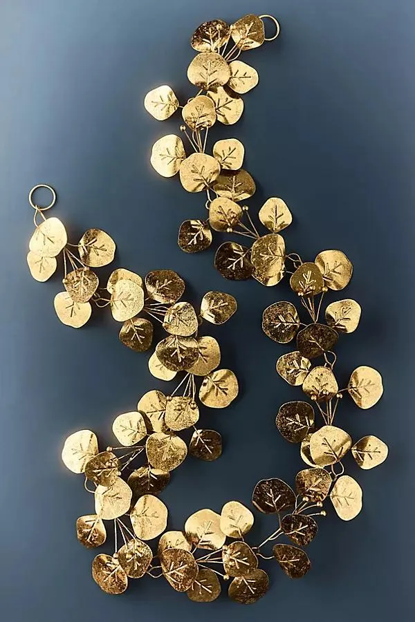 Gold Metal Eucalyptus Garland