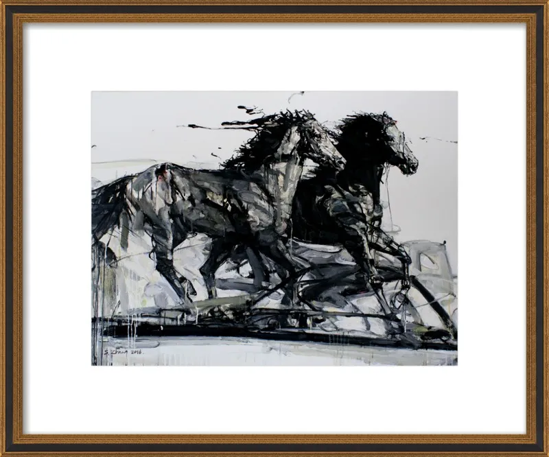 Black Stallions by Shao Y. Zhang for Artfully Walls