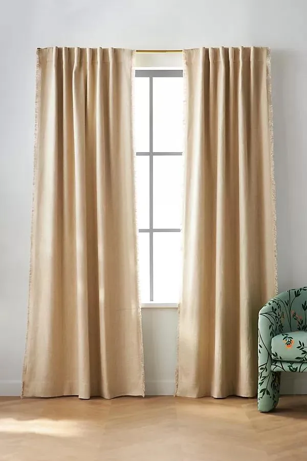 Luxe Linen Blend Woven Blackout Curtain