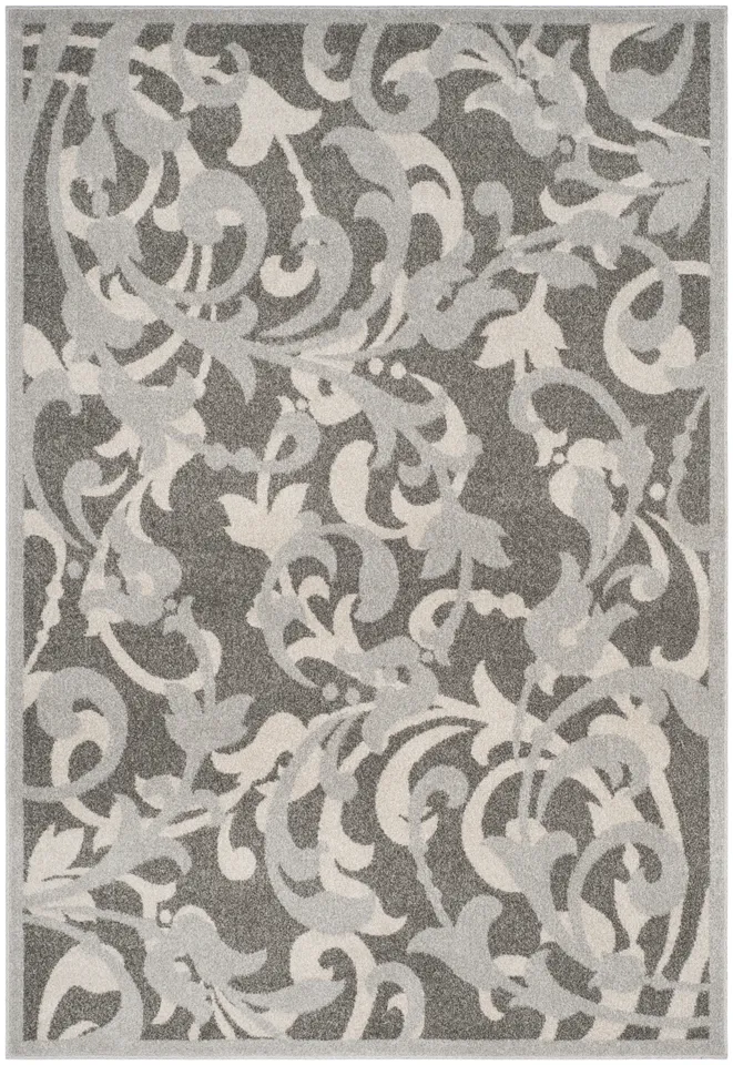 Arlo Home Indoor/Outdoor Woven Area Rug, AMT428C, Grey/Light Grey,  5' X 8'