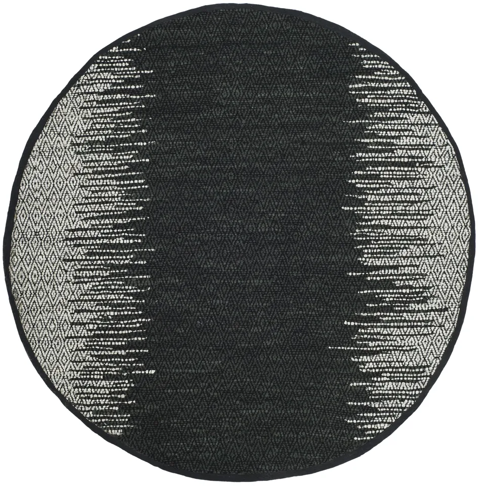 Arlo Home Hand Woven Area Rug, VTL389C, Light Grey/Black,  4' X 4' Round