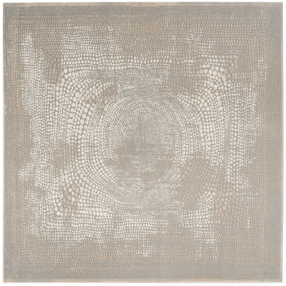 Arlo Home Woven Area Rug, MDW333A, Ivory/Grey,  6' 7" X 6' 7" Square