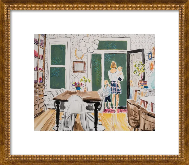 Dining Room with Wallpaper by Kate Lewis for Artfully Walls
