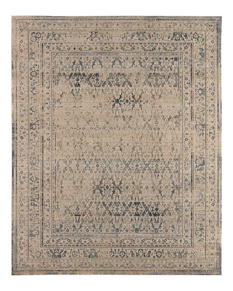 Kaia Powerloomed Traditional Blue/Gray Runner Rug (3'1"X9' RNR)