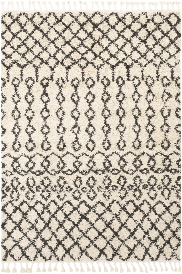 Berber Shag Beige Indoor 2' x 2'11" Machine Woven Rug