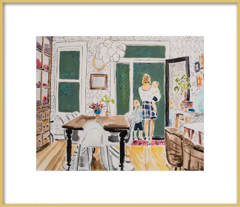 Dining Room with Wallpaper by Kate Lewis for Artfully Walls