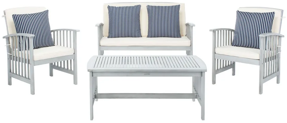 Rocklin 4 Piece Outdoor Set - Gray / Beige