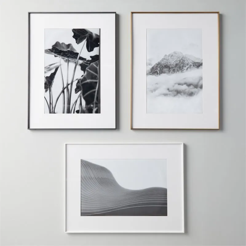 Gallery Soft Black Picture Frame with White Mat 8"x10"