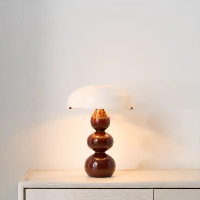Rossi 17" Red Table Lamp with Glass Shade by Venus Williams