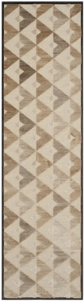 Arlo Home Woven Area Rug, PAR132-3340, Soft Anthracite/Cream,  2' 2" X 8'
