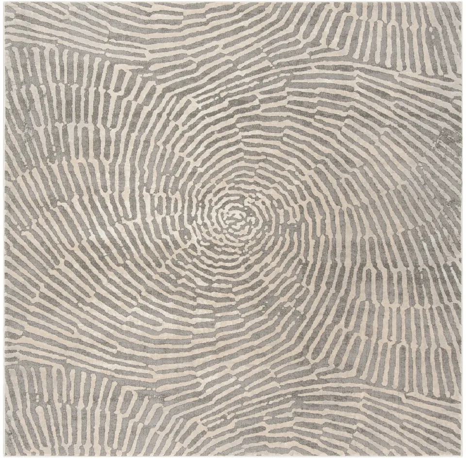 Arlo Home Woven Area Rug, MDW343E, Taupe,  6' 7" X 6' 7" Square