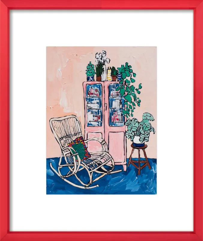 Rocking Chair In Pink Interior by Lara Lee Meintjes for Artfully Walls