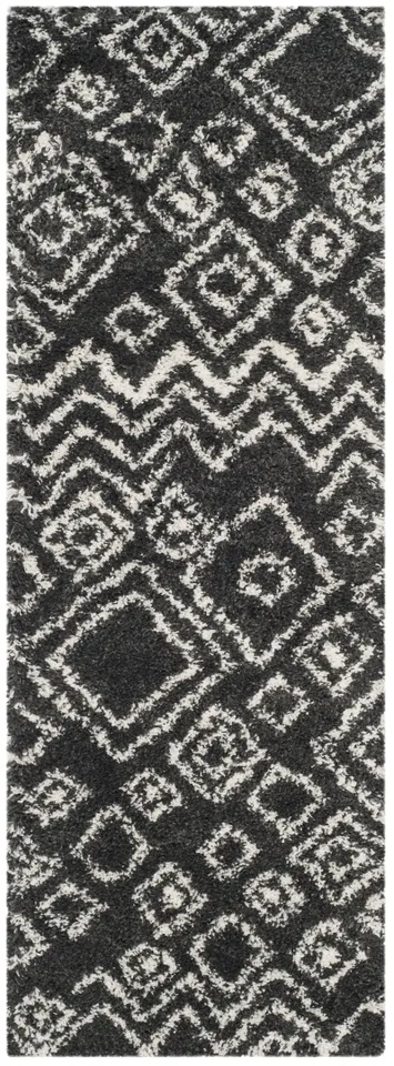 Arlo Home Woven Area Rug, SGB488C, Charcoal/Ivory,  2' 3" X 11'