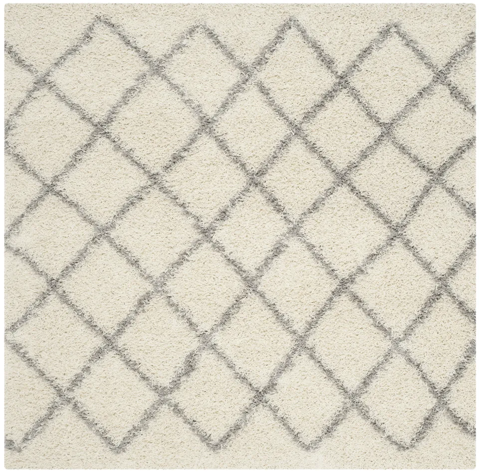Arlo Home Woven Area Rug, SGD258F, Ivory/Grey,  6' X 6' Square
