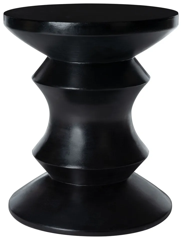 Katara Concrete Accent Stool - Black