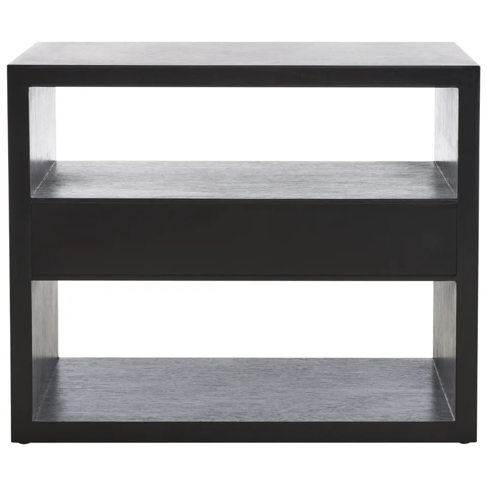 Munson 2 Shelf 1 Drawer Nightstand - Black
