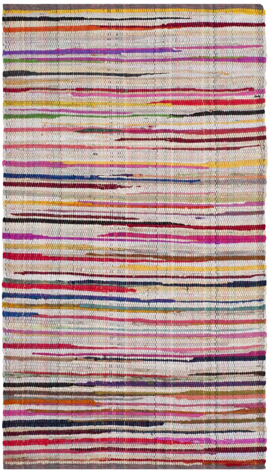 Arlo Home Hand Woven Area Rug, RAR240A, Ivory/Multi,  2' 3" X 5'