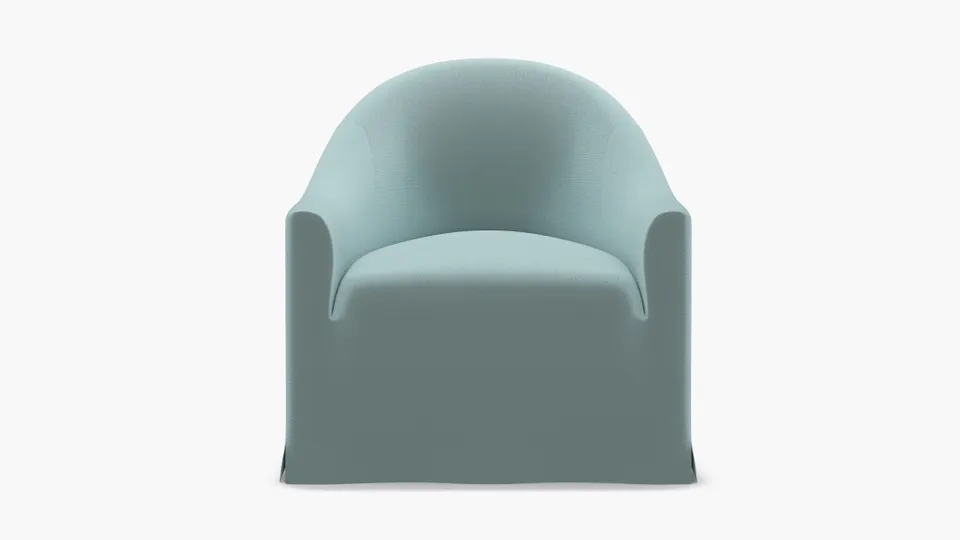 Slipcover Swivel Chair, Spa Performance Plush Velvet