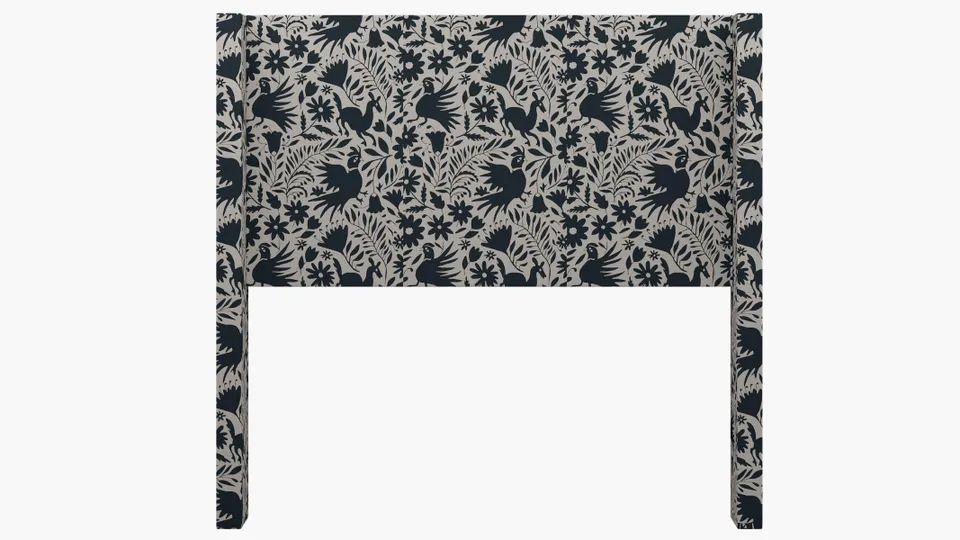 Modern Wingback Headboard, Ink Frida, Full