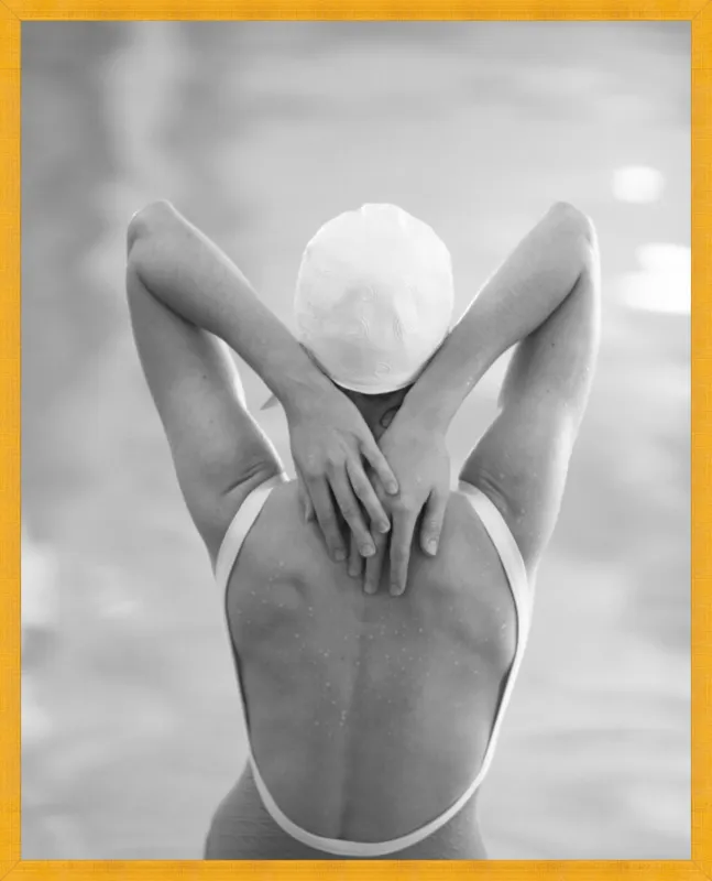 The Swimmer with a white  cap by Lucy Snowe for Artfully Walls