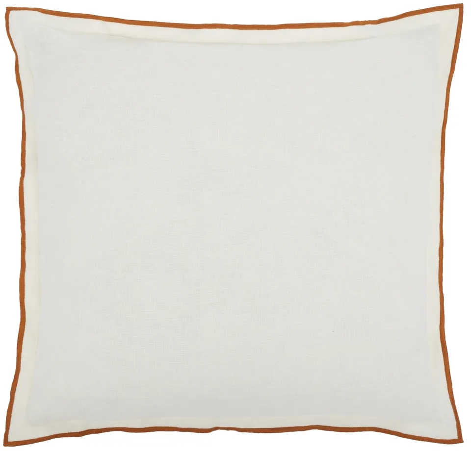 Hallie 20 x 20 Linen Pillow - White / Rust