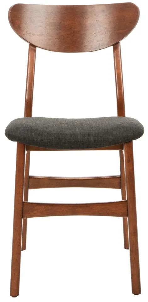 Lucca Retro Dining Chair, Set Of 2 - Walnut / Black