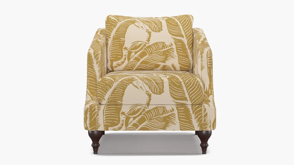 Slope Arm Chair, Ochre Martinique® Encore, Espresso Turned Wood Leg
