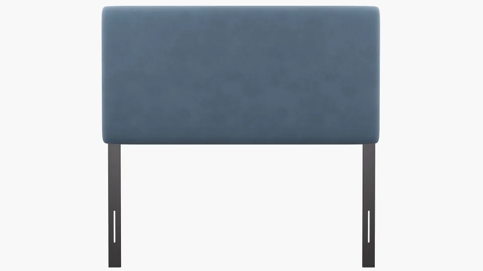 Square Back Headboard, Ocean Classic Velvet, Full