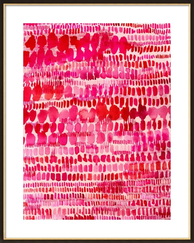 Pink and Red Watercolor Patterns Wall Art  by Paula Mills for Artfully Walls