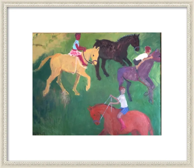 Four Horses, Three Riders by Megan Williamson for Artfully Walls