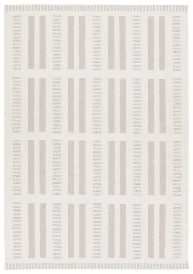 Vibe by Adisa Indoor/Outdoor Striped Cream/Gray Area Rug (5'3"X7'6")