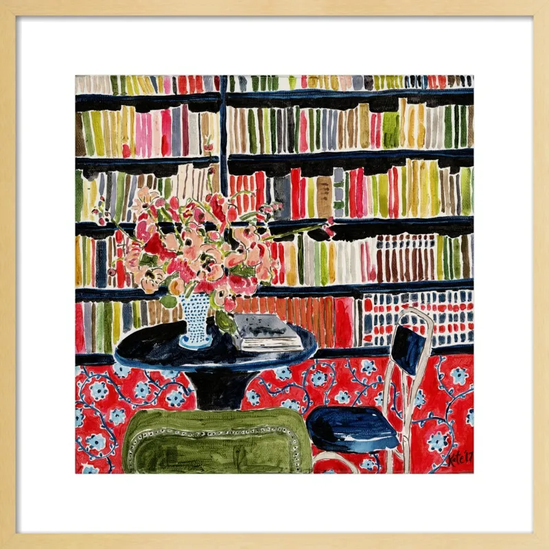 Books with Flowers by Kate Lewis for Artfully Walls