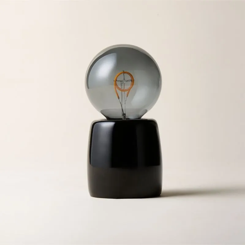 Luvlite Smoked Grey Enamel Table Lamp by Bill Curry