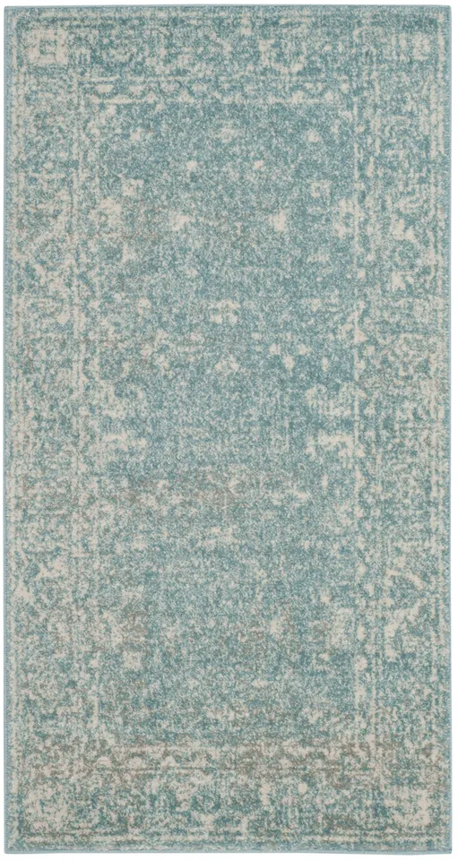 Arlo Home Woven Area Rug, EVK270D, Light Blue/Ivory,  2' 2" X 4'