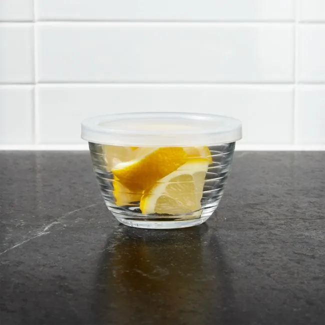 Mini Ribbed Glass Bowl with Lid