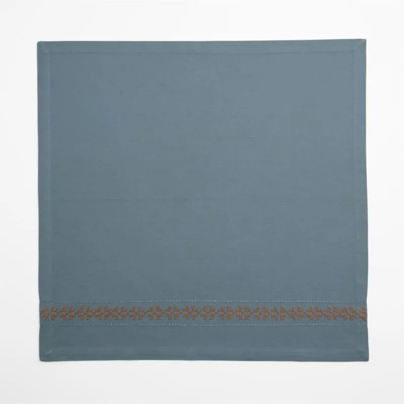 Blue Cross Stitch Napkin, Set of 4