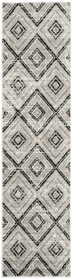 Arlo Home Woven Area Rug, SKY120J, Grey/Black,  2' X 8'