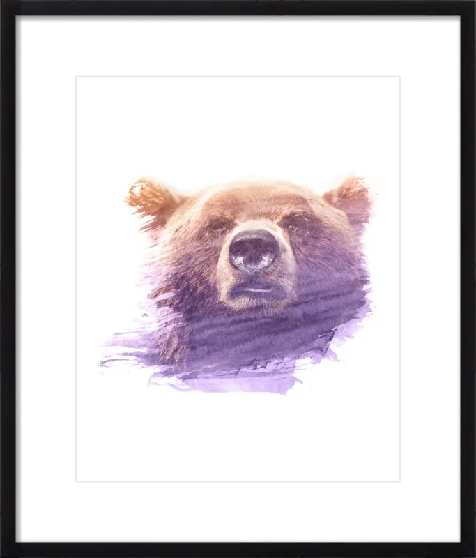 BEAR SUPERIMPOSED WATERCOLOR by Emiliano Deificus for Artfully Walls
