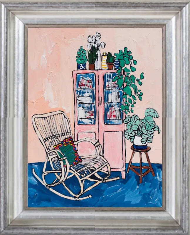 Rocking Chair In Pink Interior by Lara Lee Meintjes for Artfully Walls