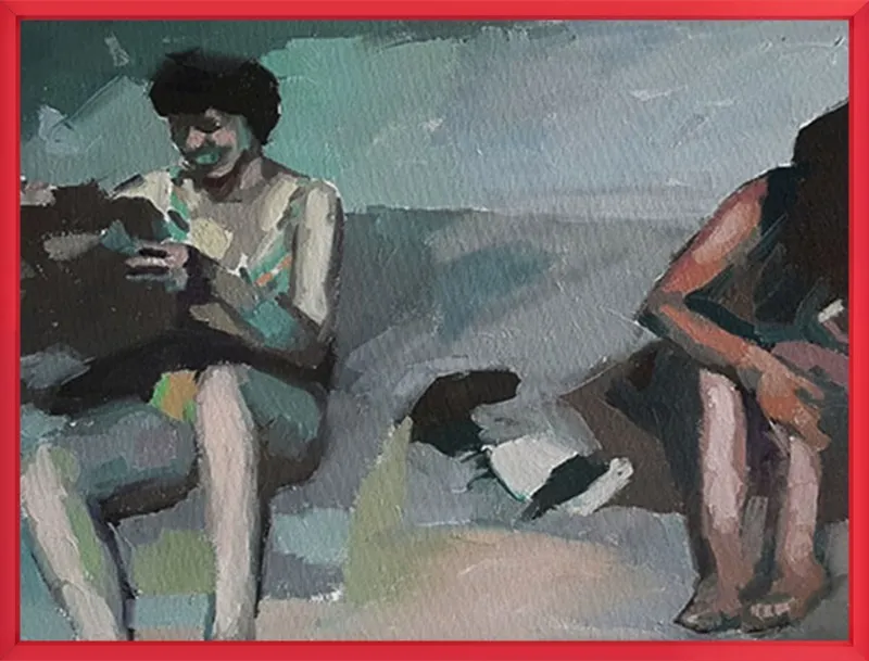 Girls at the beach by Mary Sinner for Artfully Walls
